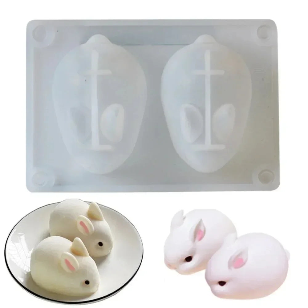 3D Rabbit Silicone Mold – Candle, Soap, Chocolate & Cake Silicone Craft Mold Zpaxo