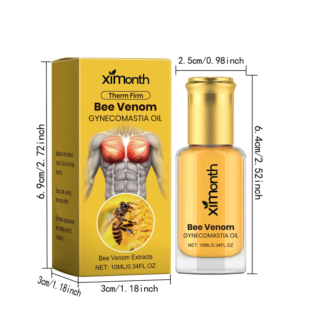 Bee Venom Men's Chest Firming Massage Oil – Contouring 10ml Chest Firming Body Oil Zpaxo