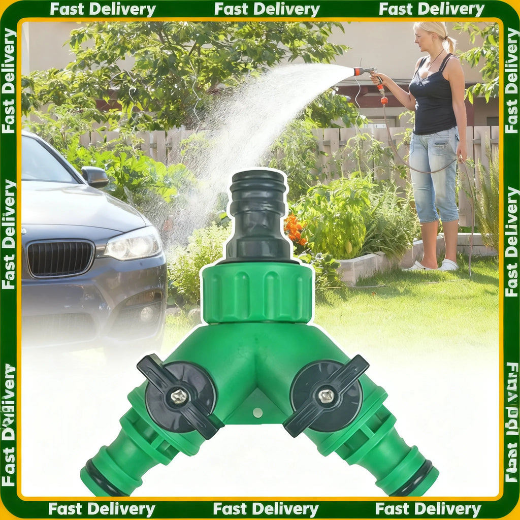 2-Way Garden Hose Splitter with Dual Shut-Off Valves Garden Hose Splitter Zpaxo