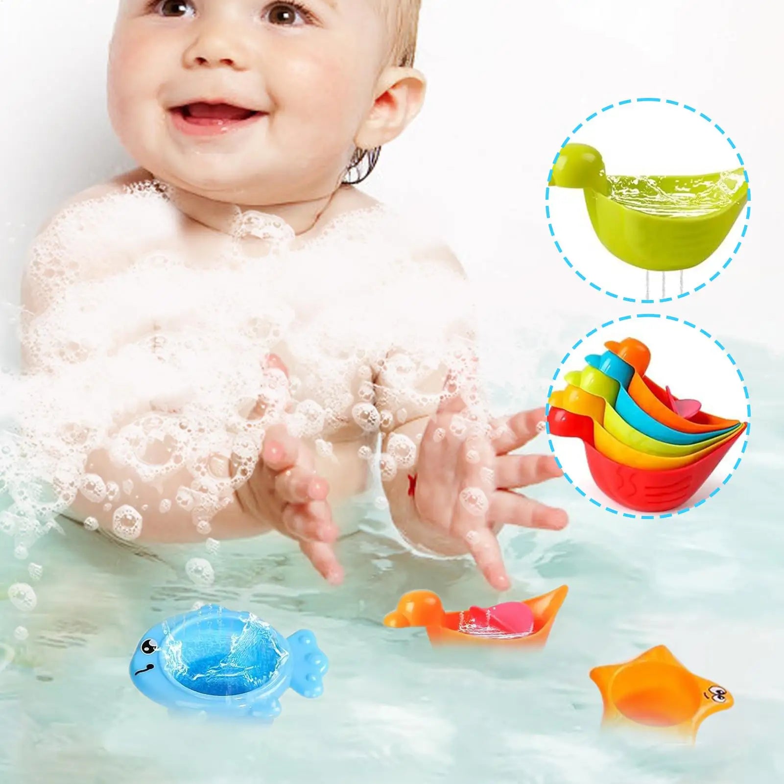 Bath Toy Safe Bathtub Water Toys Creative Floating Sensory Accessories Educational Games For Swimming Shower Kids Water Play Zpaxo