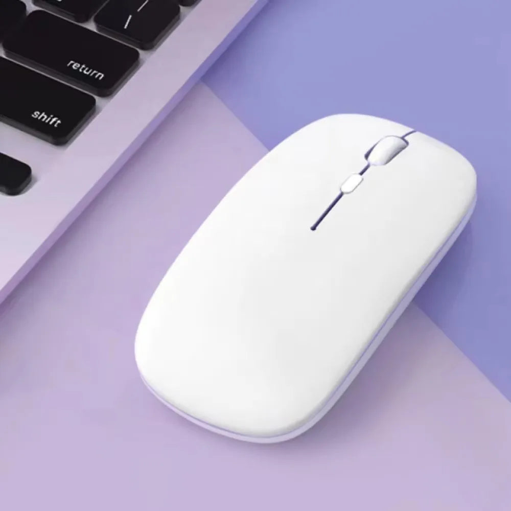 Wireless Bluetooth Mouse Gamer For MacBook iPad Laptop Computer Replaceable Battery Bluetooth Mouse Adjustable 800/1200/1600DPI Zpaxo White