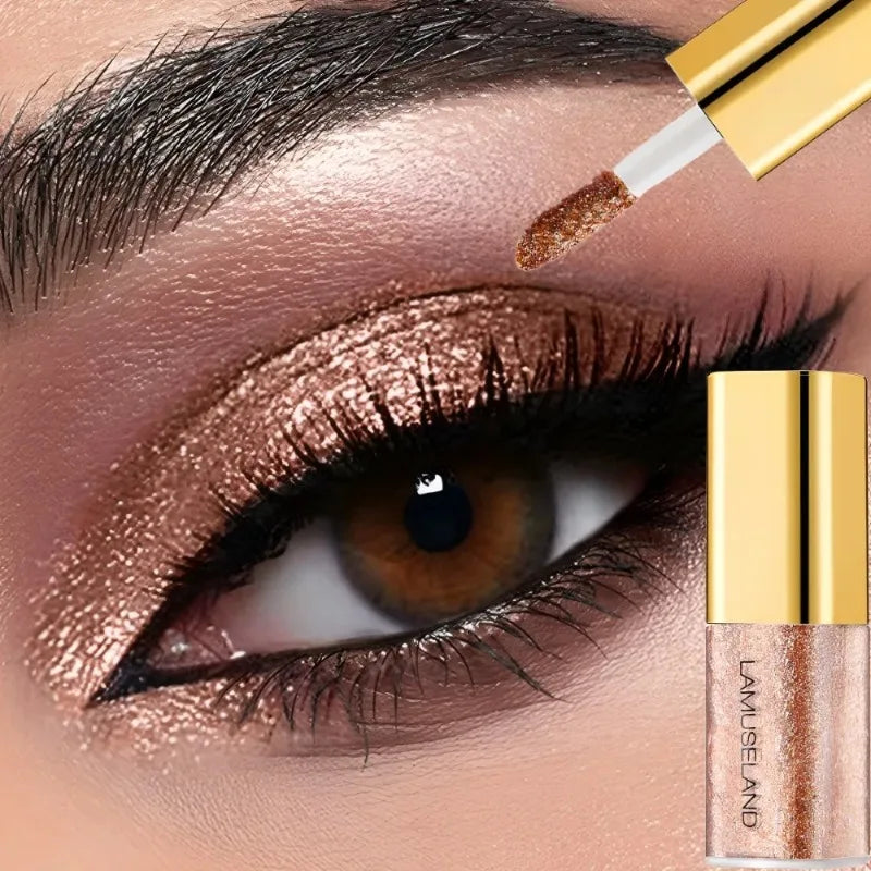 Pearly Liquid Eyeshadow Natural Smokey Silver Shimmer Glitter Diamond Zpaxo 04