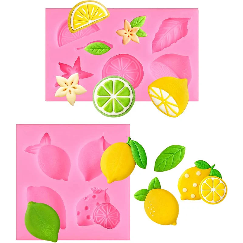 Lemon Fruit Silicone Mold Cake Decoration Fondant Chocolate Candy Gypsum Paste Dessert Cupcake Topper Baking Resin Mold Zpaxo