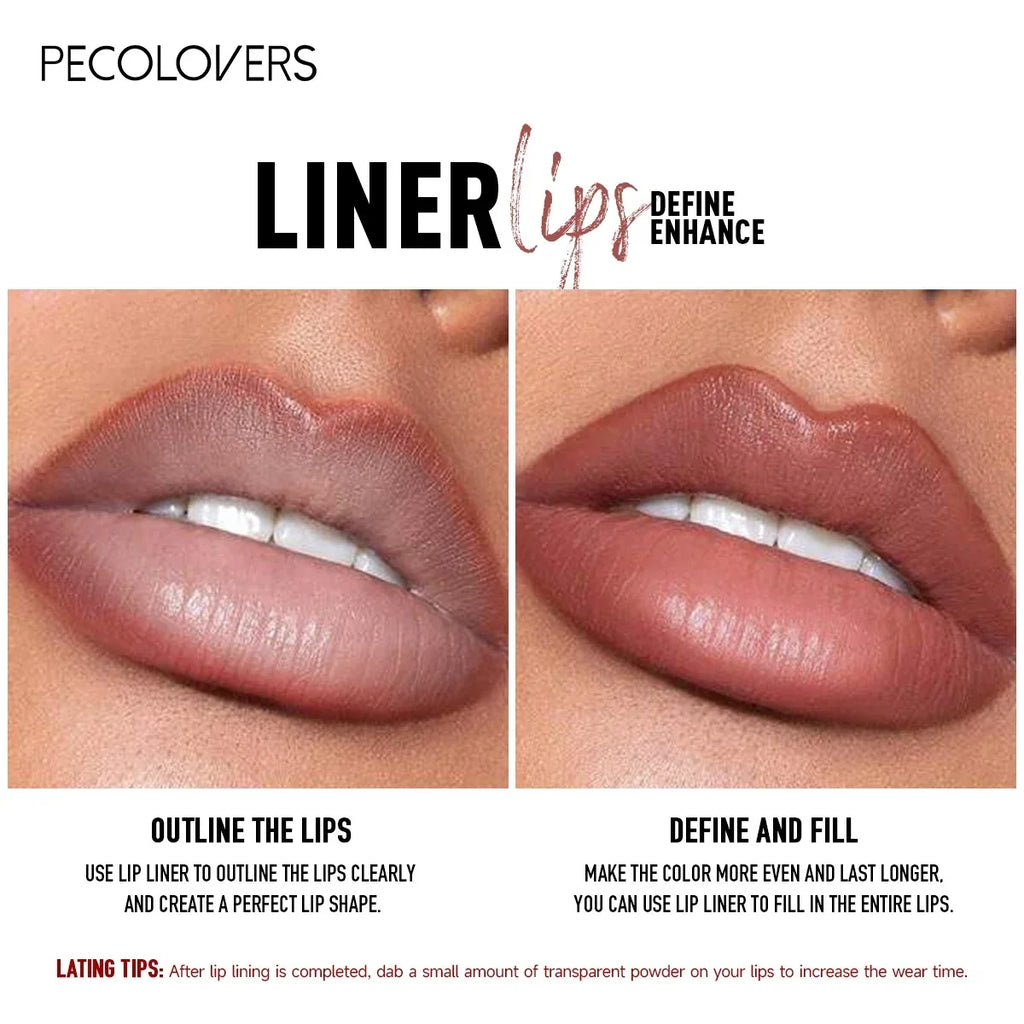 Matte Lip Liner Pen Long-lasting Waterproof Easy Glide Moisturizing Zpaxo
