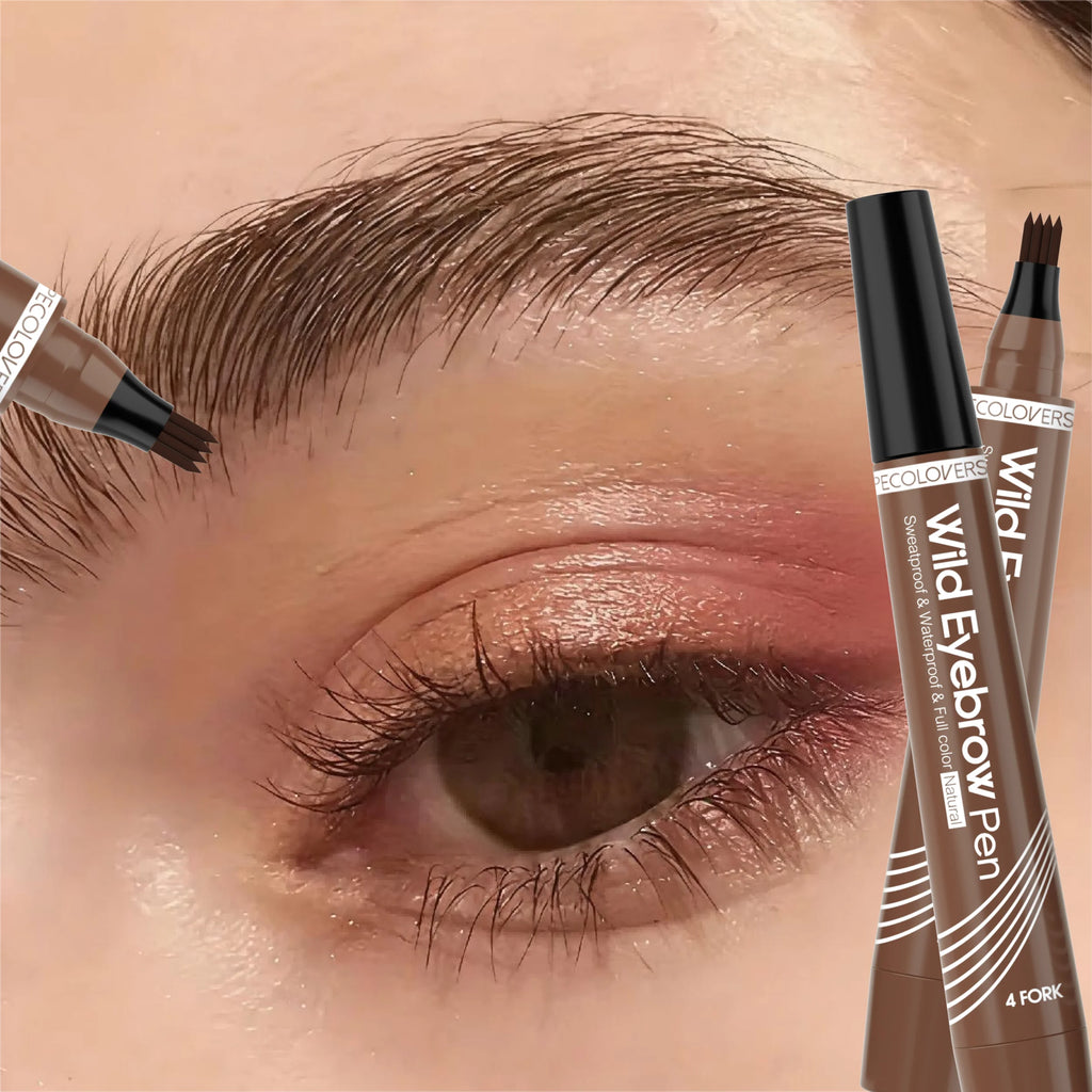 1PC Waterproof Microblading Eyebrow Pen with 4 Fork Tip, Long Lasting, Smudge Proof, Natural Looking Eyebrow Pencil Zpaxo