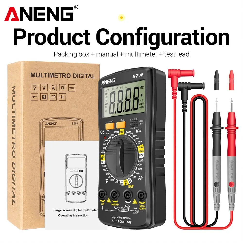 ANENG SZ08 Digital Storage Professional Meter Auto Handhold Testers