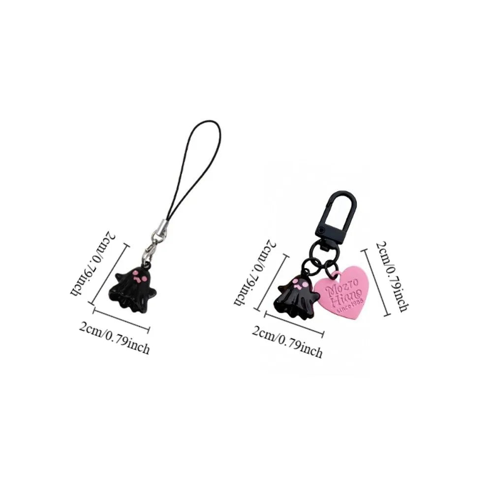 3pcs Fashion Cartoon Halloween Ghost Keychain Cute Funny Heart Phone Lanyard Ornaments Bag Hanging Car Keyring Key Decor Zpaxo