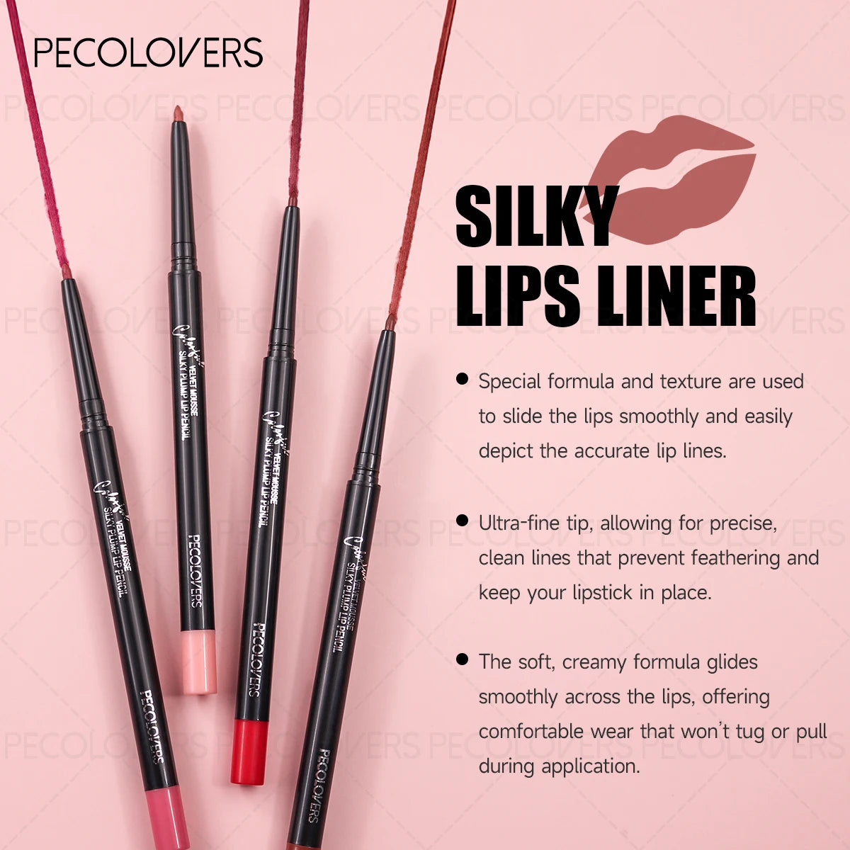 Matte Lip Liner Pencil Sweat Resistant Outline Portable Travel Dating Zpaxo