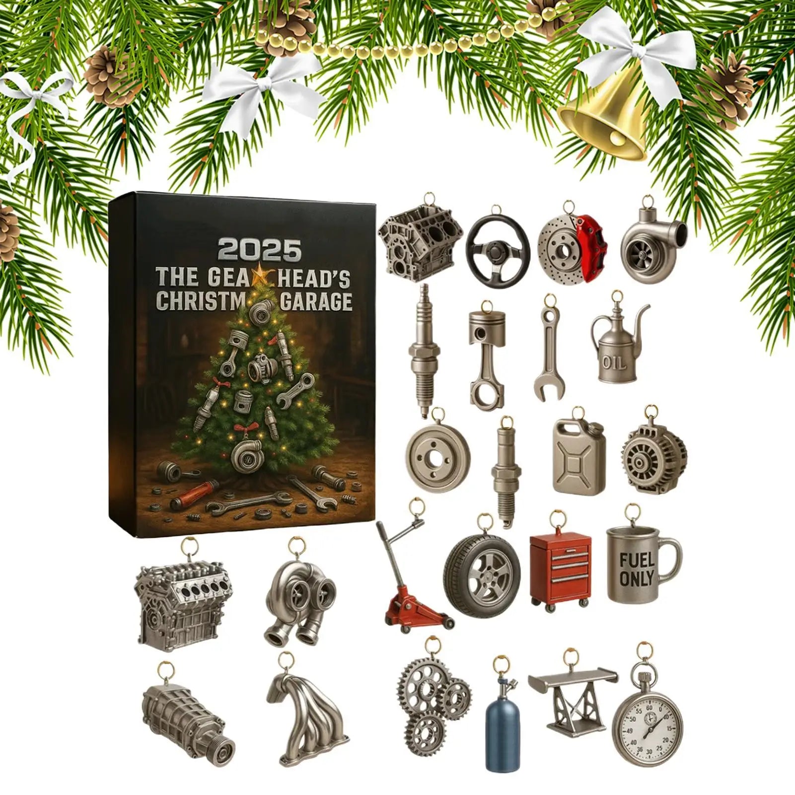 Christmas Advent Calendar 2025 Garage Theme 2D Acrylic Countdown