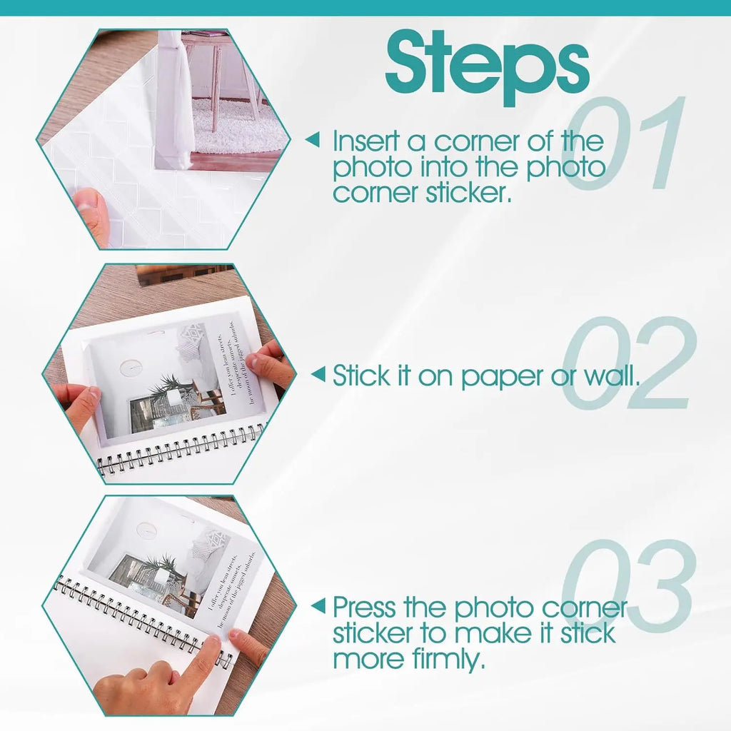 Clear Self-Adhesive Photo Corners – Acid-Free Scrapbook Mounts