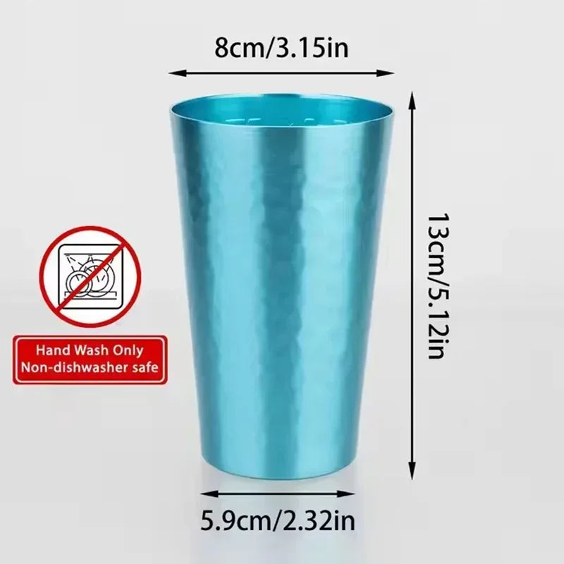 New 6PCS Stone Texture Aluminum Tumbler Set – Lightweight Drinking Cups with Gift Box for Home, Travel, and Outdoor Use Zpaxo