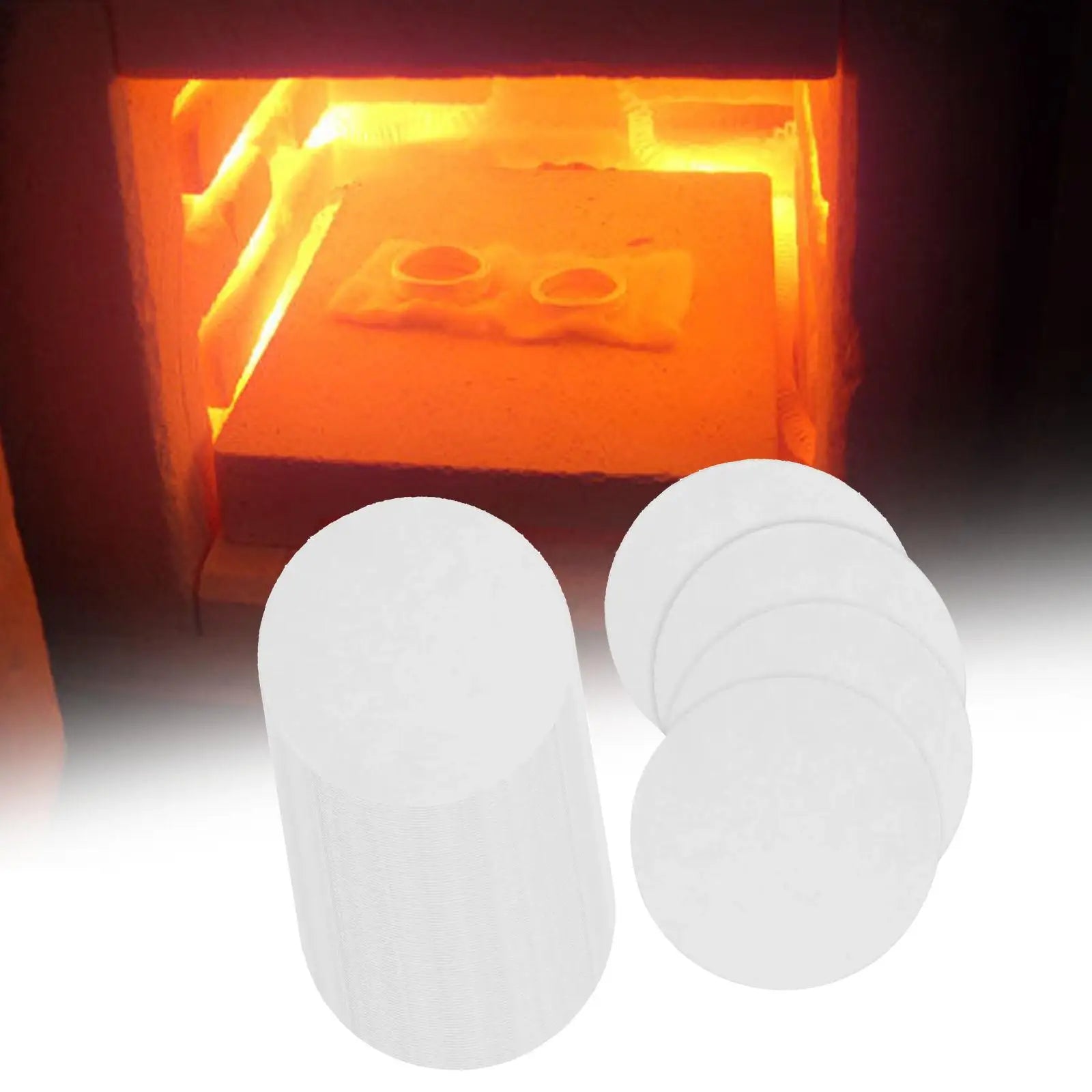 Microwave Kiln Papers DIY Fusing Glass Jewelry for DIY Craft Project Stove Fireplace Glass Art Supplies Pottery Ceramics Zpaxo 50x Round 7cm 1
