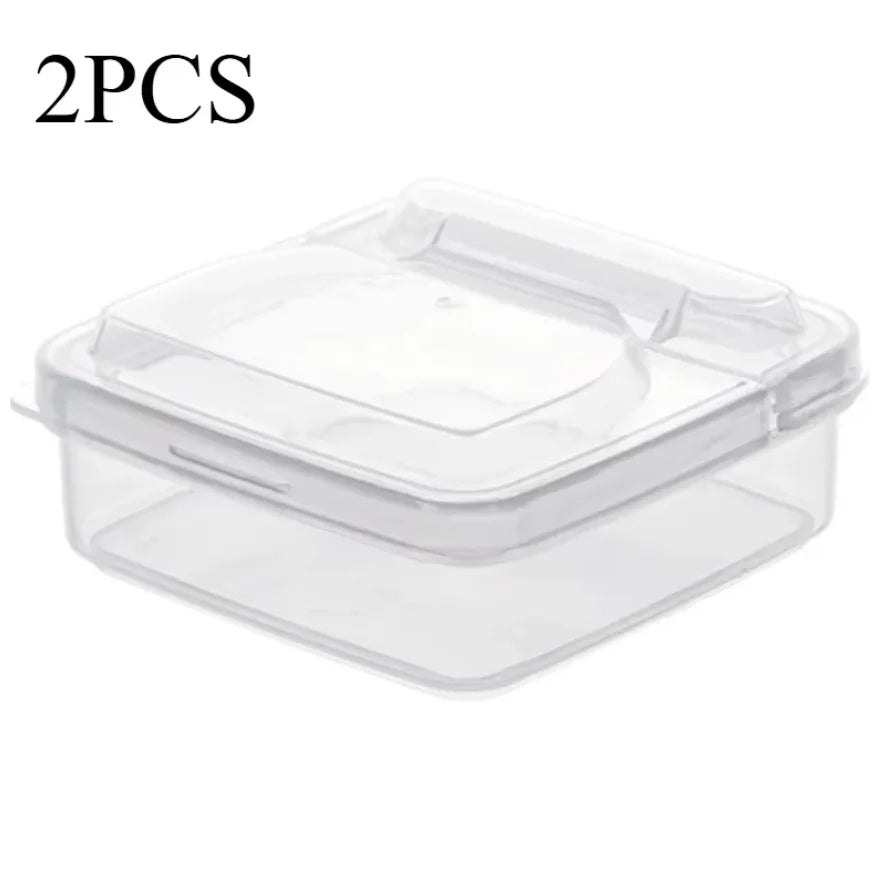 Plastic Refrigerator Storage Cheese Box Container Butter Block Slice