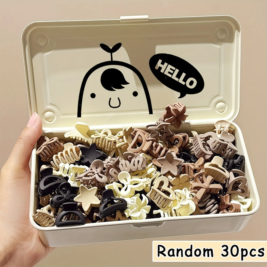 Mini Hair Clips Set 10/20/30pcs – Beige Neutral Mixed Styles