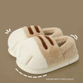 Winter Warm Cat Paw Slippers Plush Furry Loafers Closed Heel Women