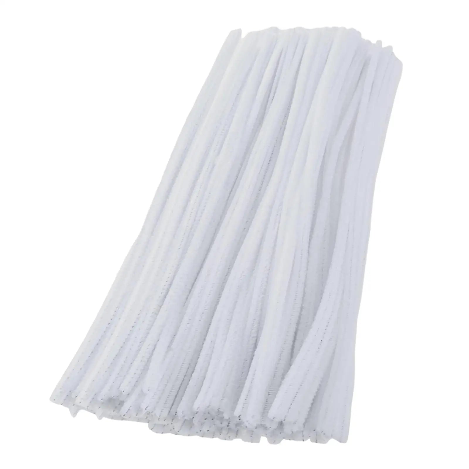 100Pcs Plush Chenille Stems 6mm x 12inch Flexible Pipe Cleaners Kids Educational Toy for Art Projects Decorations DIY Crafts Zpaxo WHITE