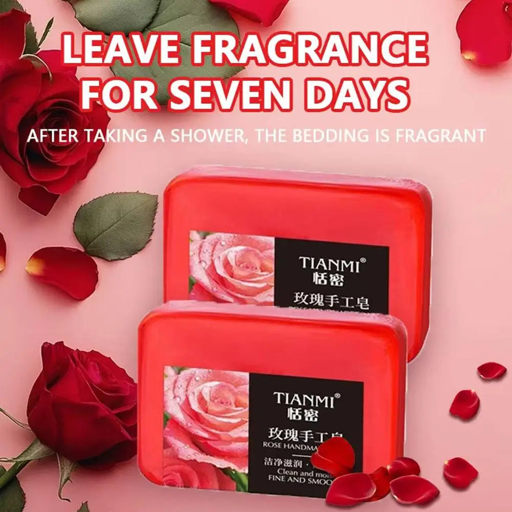 Rose essential oil soap deeply cleanses your face and body, leaving a long-lasting fragrance while moisturizing and hydrating Zpaxo