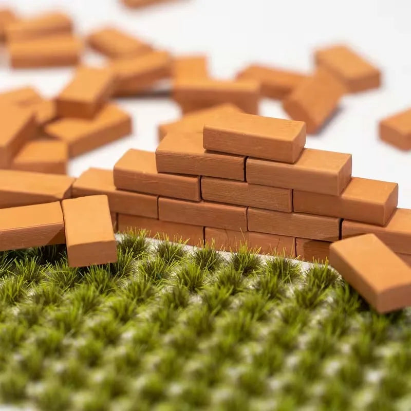 50pcs 1:16 Mini Cement Bricks – DIY House Model Building Kit Miniature Model Kit Zpaxo 50PCS Red