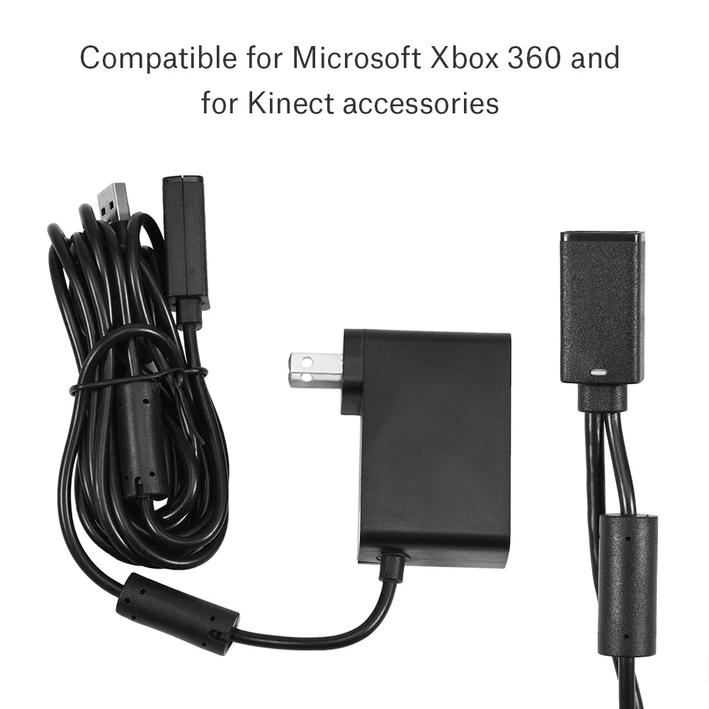 USB Power Supply Cable Adapter for Microsoft Xbox 360 Kinect Sensor Charger with / Zpaxo