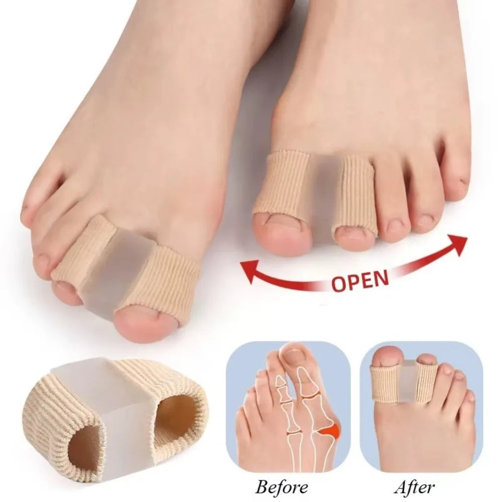 Silicone Two Toe Separator Adjuster Straightener Bunion Hallux Valgus Corrector Effective Thumb Finger Correction Foot Care Tool Zpaxo