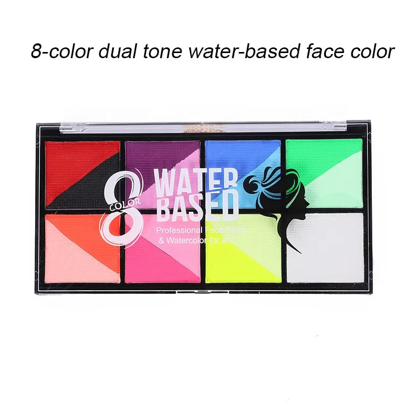 20 Colors Face Body Oil Painting Paint Pigment Non Toxic Safe Kids Zpaxo 08-8Color Water