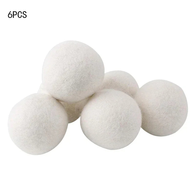3/6-Pack Wool Dryer Balls Handmade Drying Balls Dryer Reusable Natural Fabric Softener Reduce Wrinkles and Decrease Drying Time Zpaxo 6pcs