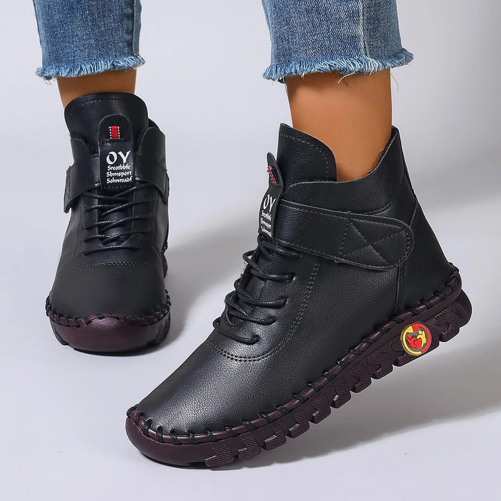Women Boots 2025 New Comfortable Flat Ankle Boots Luxury Casual Thickened Warm Mom Shoes Fashion Handmade Cotton Shoes Women Zpaxo