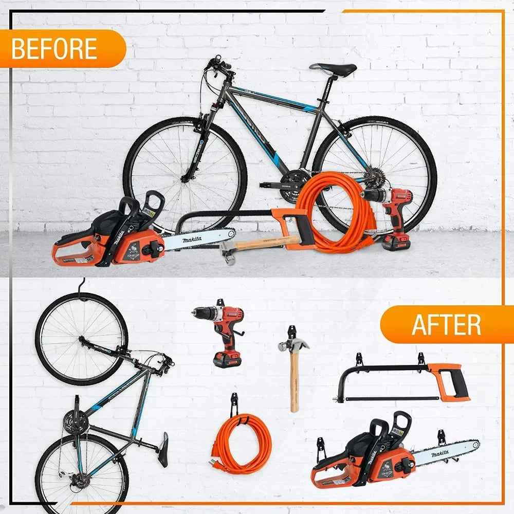 Bicycle Garage Heavy Storage Hook Warehouse Hardware Strong Load-Bearing Small/Medium Square Hook Tool Storage Wall Metal Hook Zpaxo
