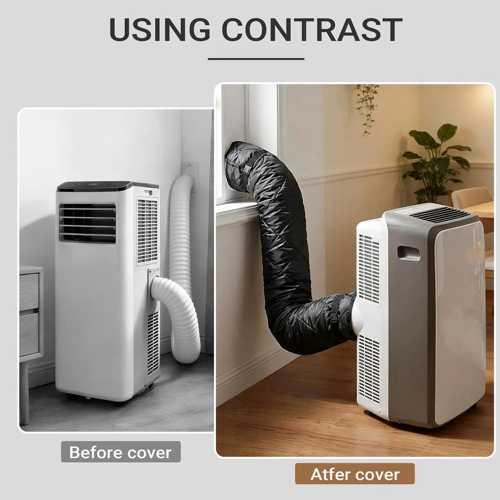 Portable AC Hose Insulation Sleeve Waterproof Adjustable 5 8- Zipper
