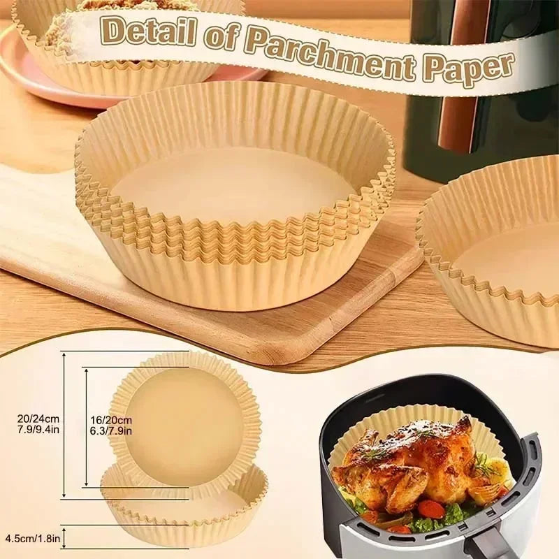 Disposable Air Fryer Paper Non-Stick Kitchen Baking Airfryer Mat Oilproof Micro-wave Barbecue Pad Baking Paper Liner Accessories Zpaxo