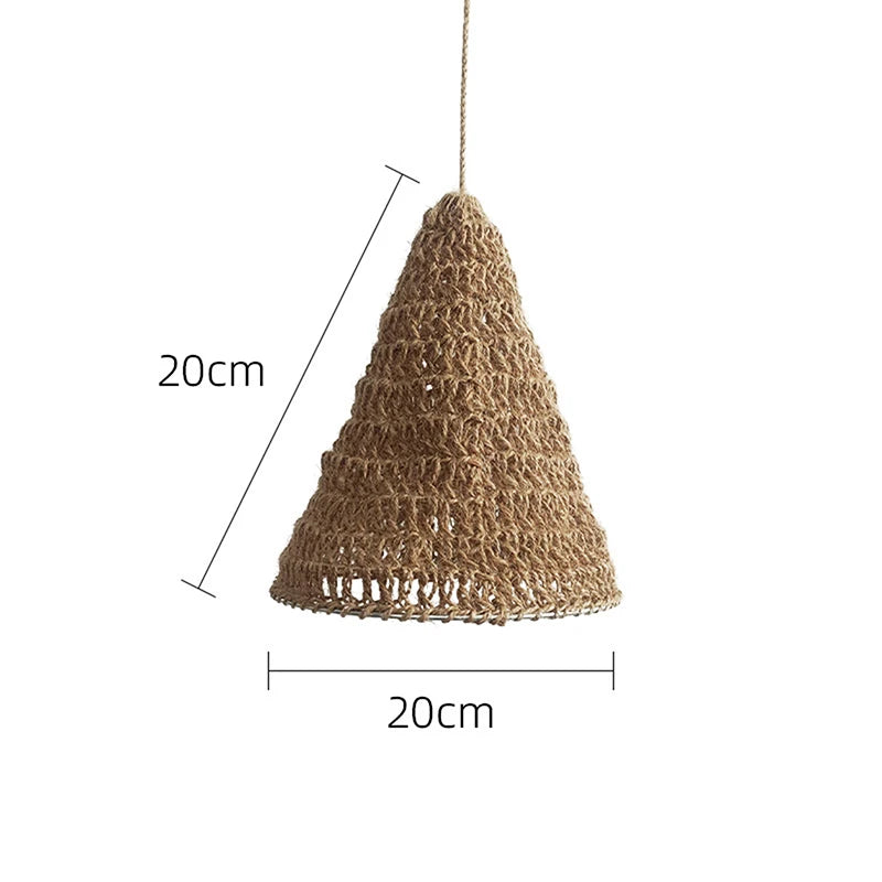Handmade Weave Jute Rope Lampshade Bohemian Hanging Lamp Shade Home Zpaxo A2