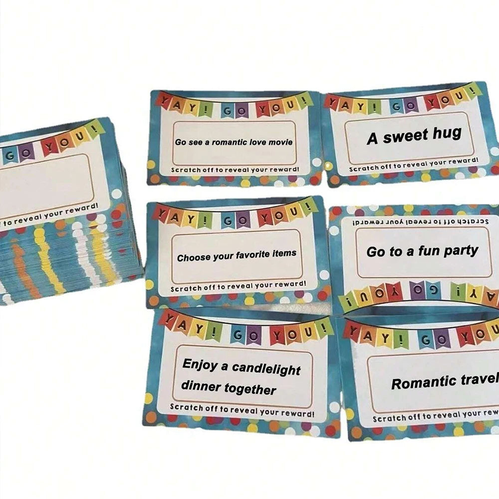 50Pcs Scratch-Off Cards Game Prizes for Classroom Students School Recognition Rewards Zpaxo