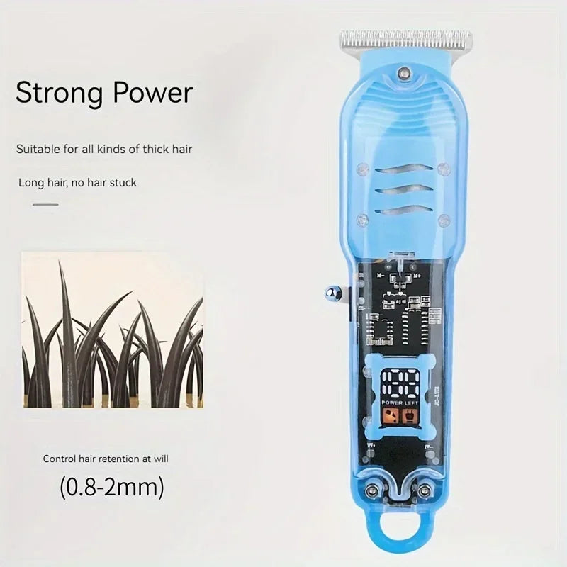 Professional Transparent Body Electric Hair Clipper for Men USB Rechargeable Trimmer Hair Cutting Machine Holiday Gift for Him Zpaxo