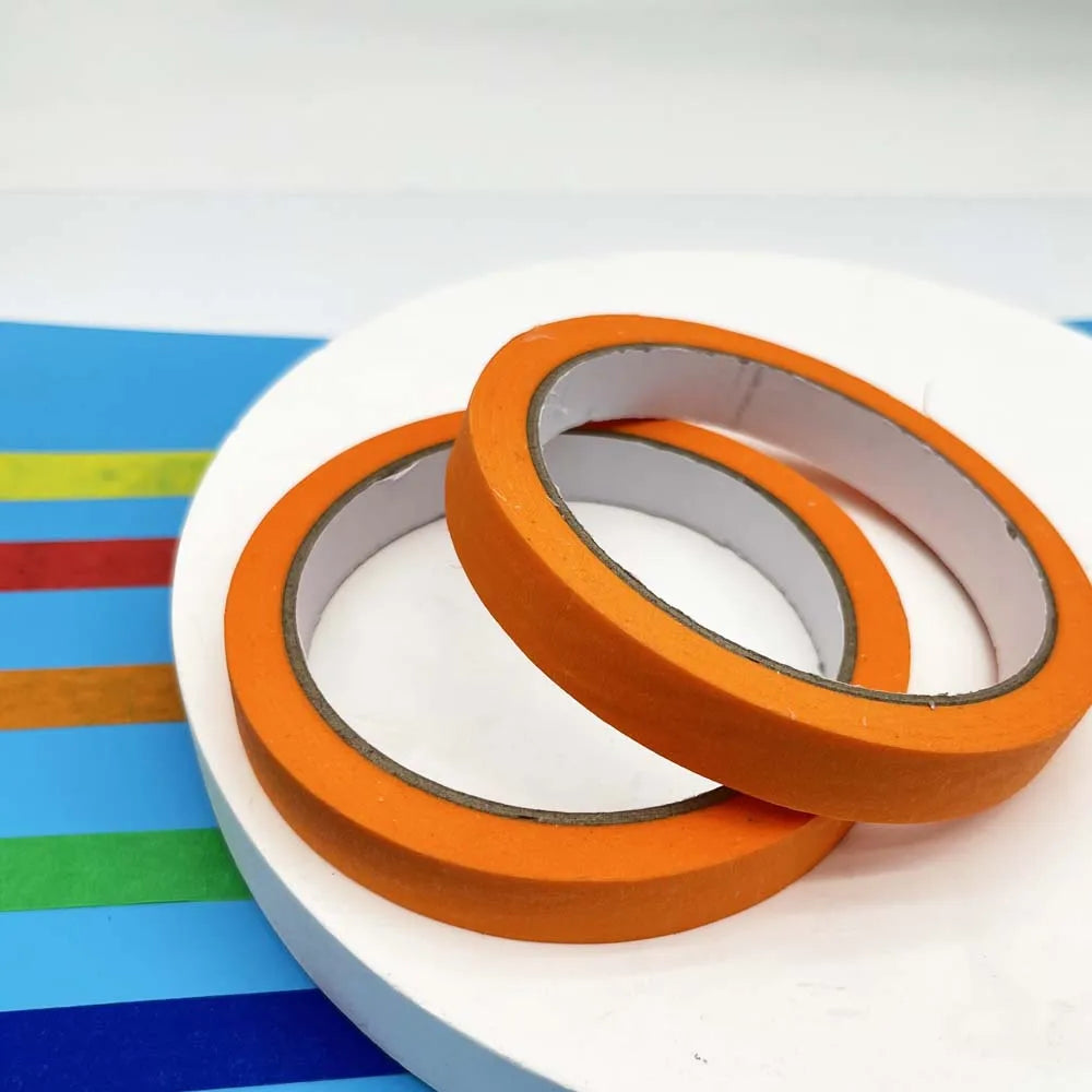20M Colored Masking Tape Painting Painters Tape for Artist Decorators Indoor Decorating Crafts Spraying Adhesive Paint Tape Zpaxo orange 2pcs