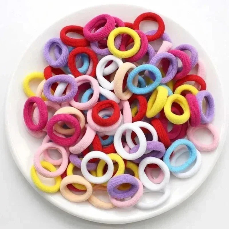 200-Pack Colorful Nylon Elastic Hair Bands & Ponytail Ties
