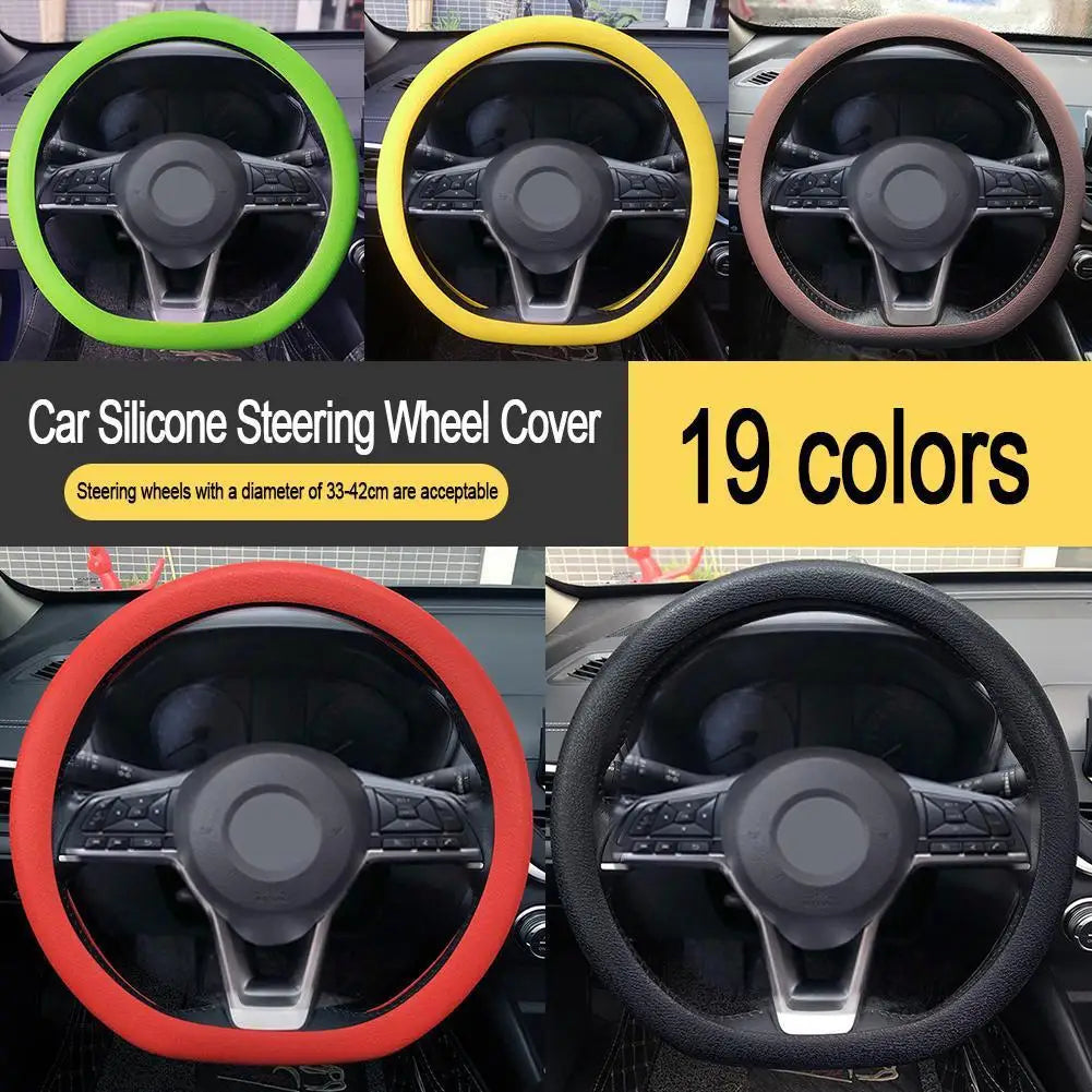 Universal Silicone Steering Wheel Cover – Multi-Color & DIY