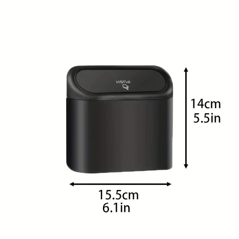 Covered Car Trash Can Contains 3 Black Garbage Bags Small Leak Proof