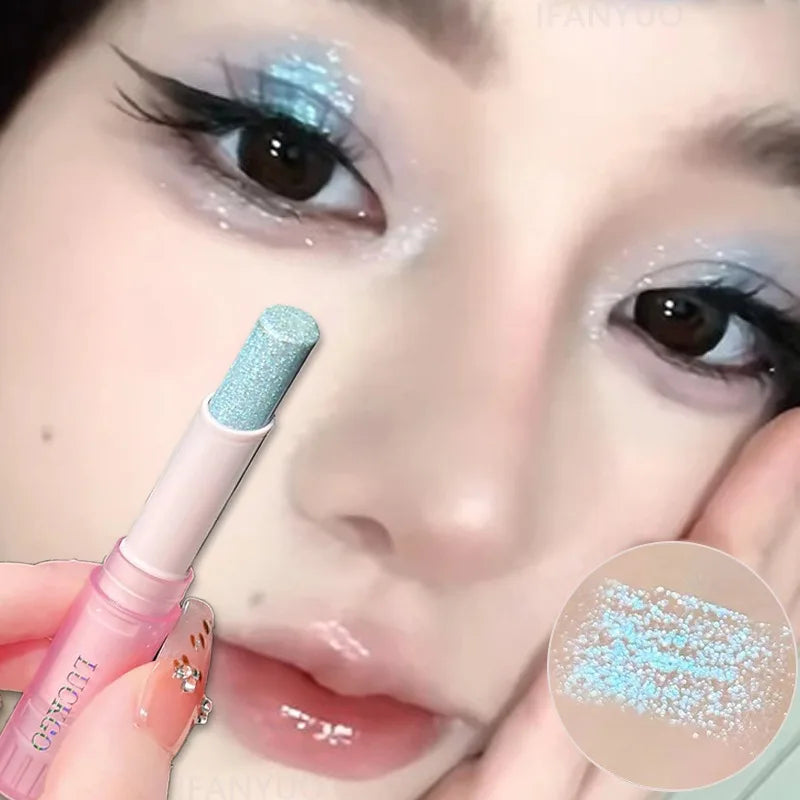 Jelly Eye Shadow Stick Blue Diamond Aurora Glitter Pearlescent