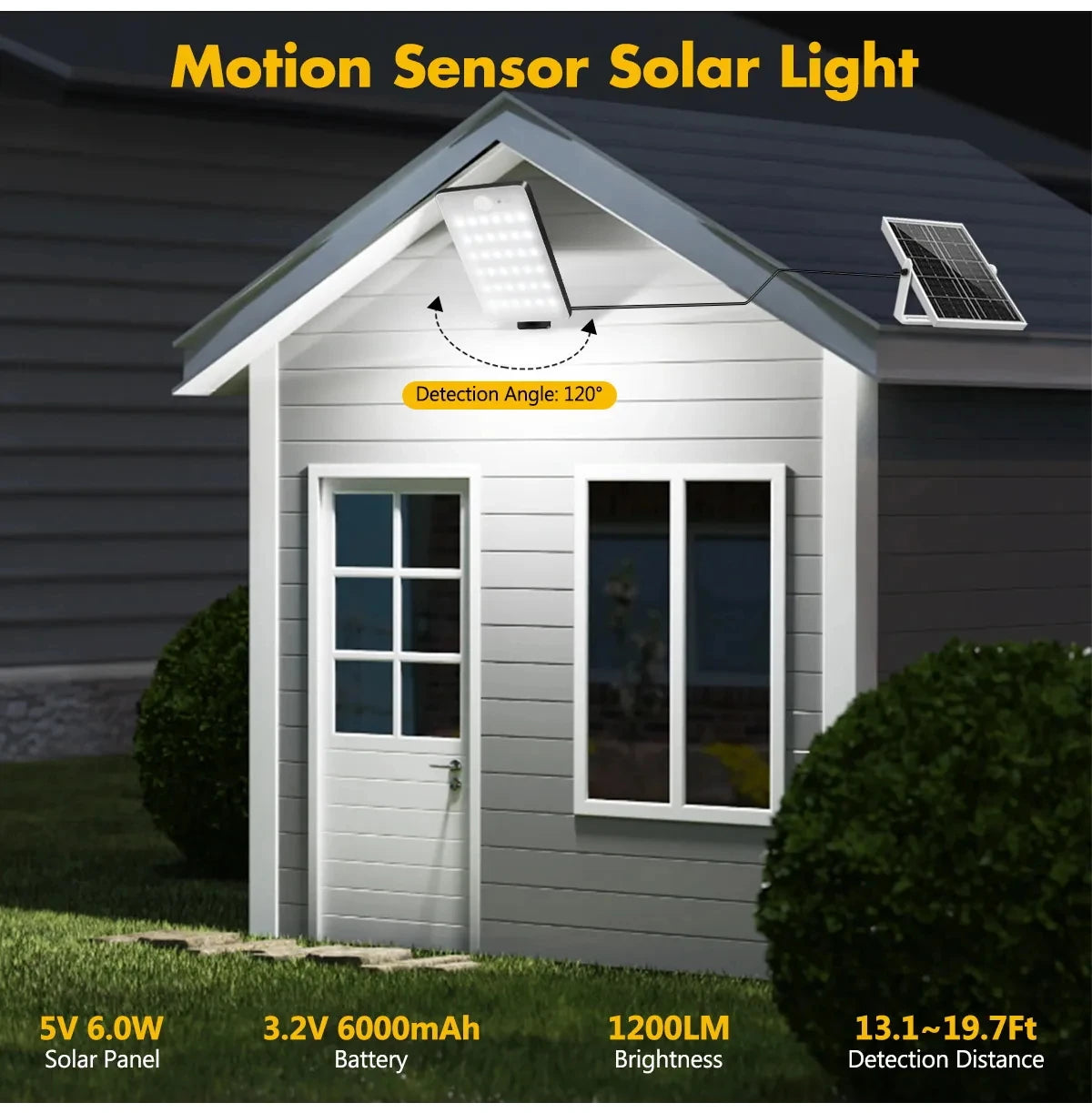 Bright Outdoor Sunights 6000mAh Large Battery Security Lamp Remote Zpaxo