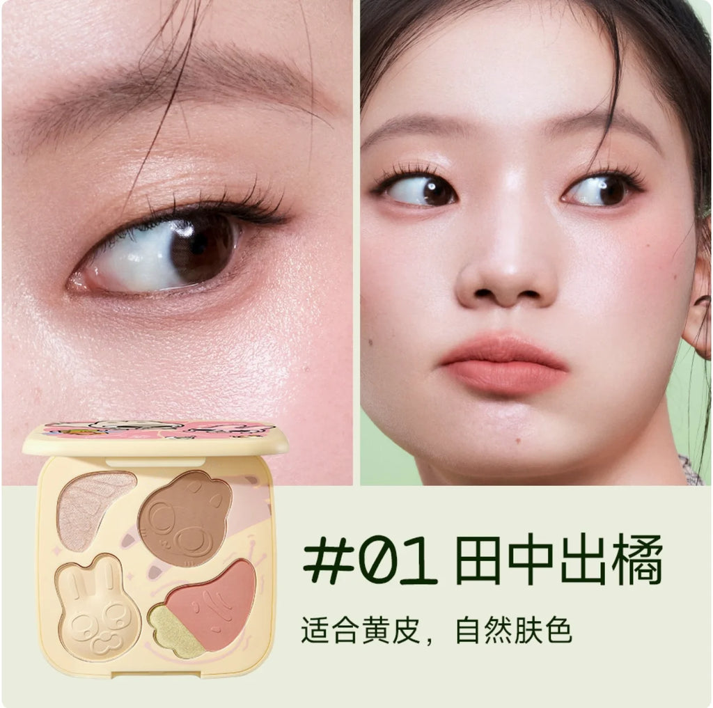 Little Ondine 5 Colors Eyeshadow Palette Multiple Cute Carton Matte Zpaxo 01