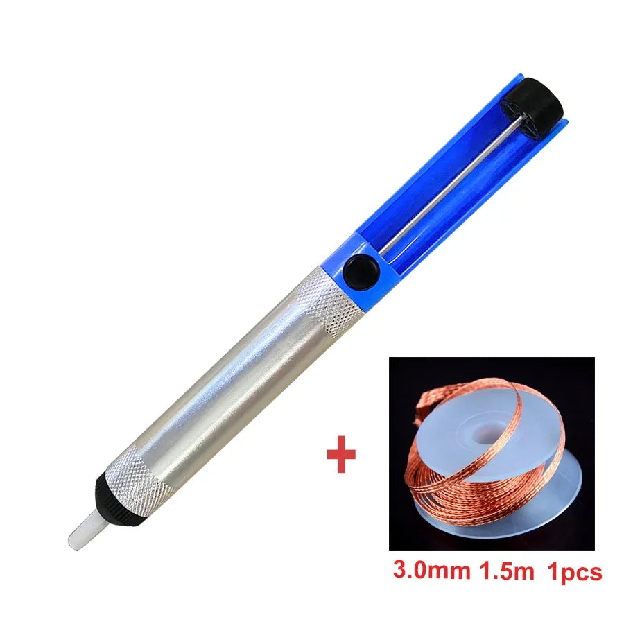 Aluminium Desoldering Suction Pump Tool Solder Sucker Suction Tin Pen Removal Device Blue Vacuum Soldering Iron Desolder Zpaxo