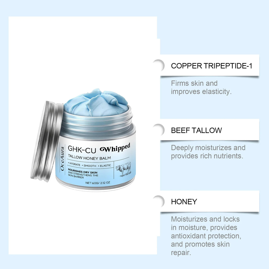 Beef Tallow Honey Moisturizing Cream Daily Nourishing, Hydrating, Smooth, Non-Greasy Body Skincare Cream Zpaxo