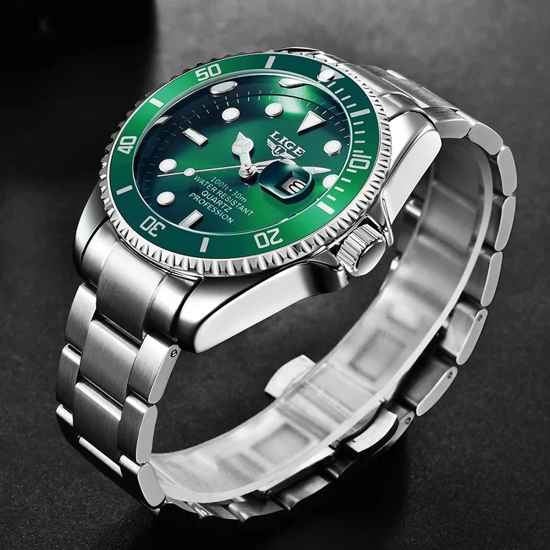 LIGE Top Brand Luxury Fashion Diver Watch Men 30ATM Waterproof Date Clock Sport Watches Mens Quartz Wristwatch Relogio Masculino Zpaxo