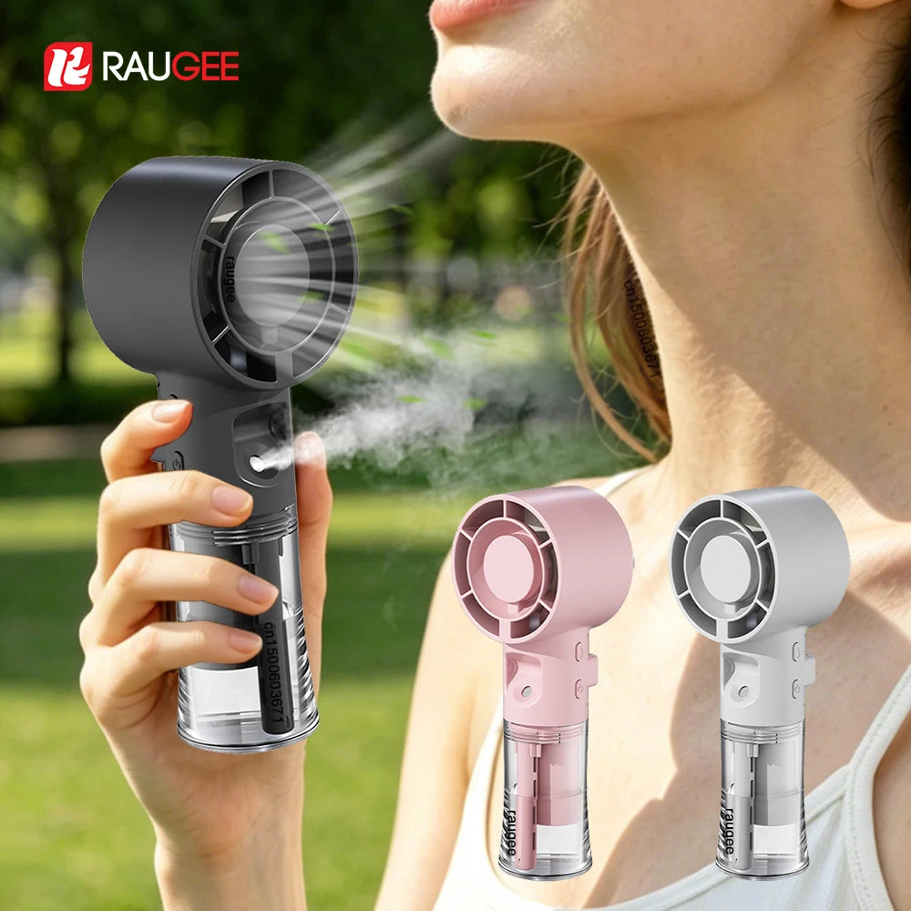 Portable Humidifier Fan Mini Handheld Spray USB Rechargeable Water