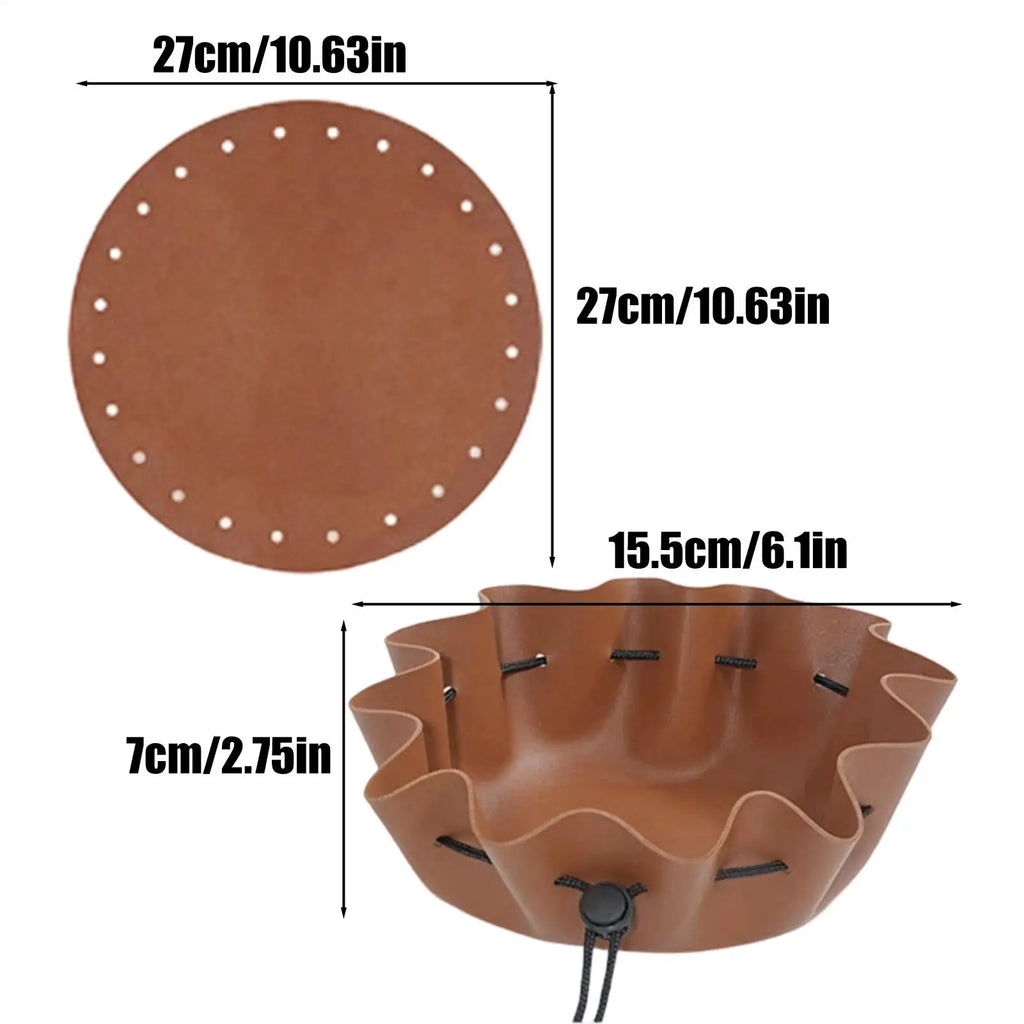 Dice Tray Foldable Game Desk Organizer Drawstring Design Leather