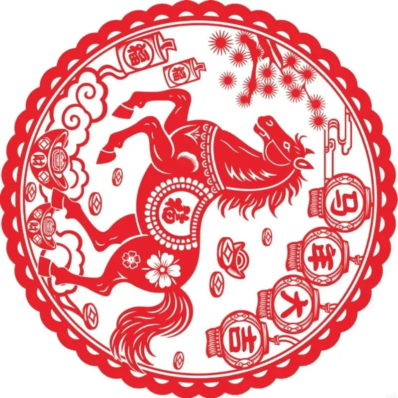 Paper Cut PVC Window Sticker Clings Chinese Year Decoration