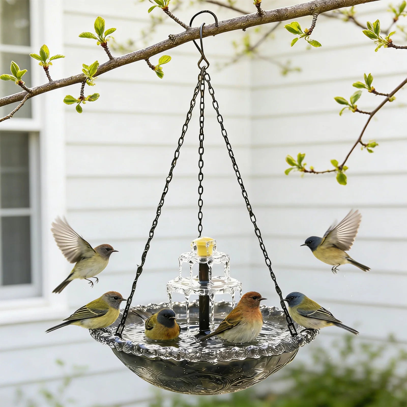 Hanging Solar Bird Bath Fountain Bird Bath Bowl with Solar Powered Pump for Outdoor Garden Backyard Patio Lawn Wildlife Feeder Zpaxo