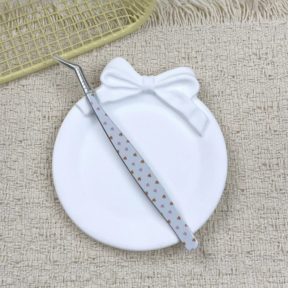Metal Curved Stickers Tweezers Precision Cartoon Lashes Extension Zpaxo Style 2