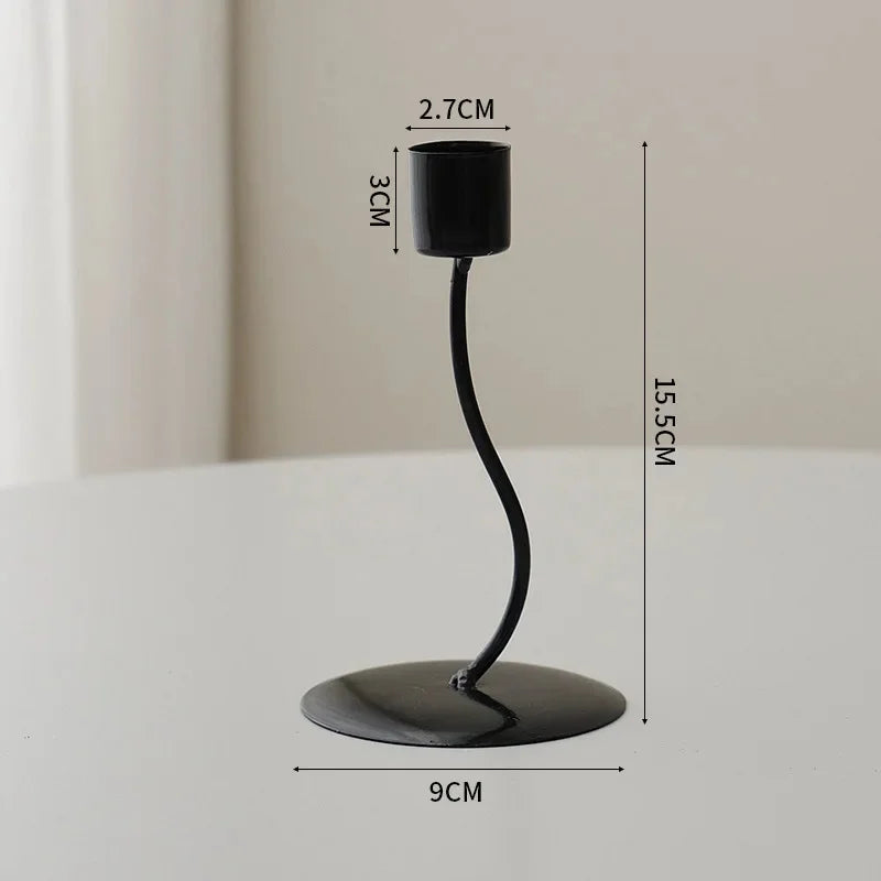 2026 New European Style Candlelight Dinner Decoration, Home Dining Table Decoration, Living Room Iron Decoration, Candle Holder Zpaxo 1 Head - Black