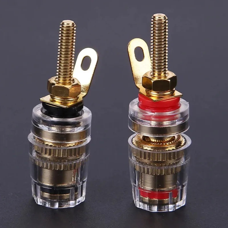 2pcs 4mm Brass Speaker Amplifier Binding Posts Terminals for Banana Plugs Zpaxo Default Title